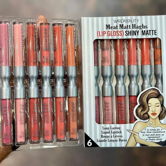 Warda Beauty Matte 2 in 1 Lip Gloss - Pack of 6