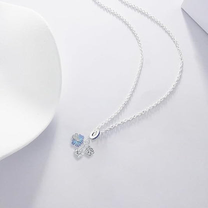 KEQ 925 Silver Flower Charms for Bracelets Necklace DIY Cherry Blossom Lily Lotus Dangle Charms for Women Wife Mom Couple bbf Birthday Gift