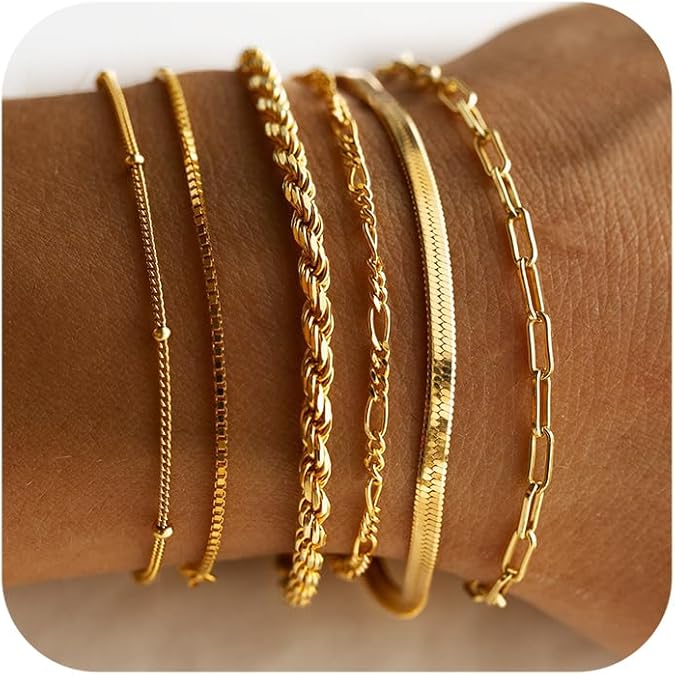 DEARMAY Gold Bracelets for Women Waterproof,