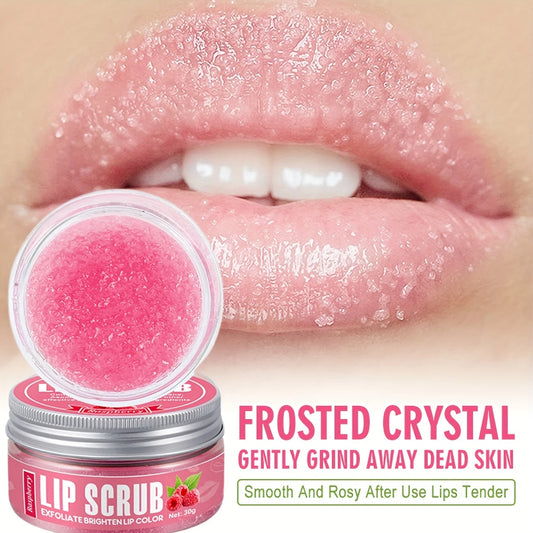Raspberry-Flavored Lip Scrub Contains Plant Squalane for Hydration, Moisturizing,