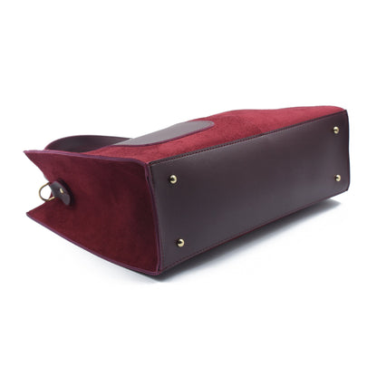 Flap Top Handle Tote Bag - Maroon