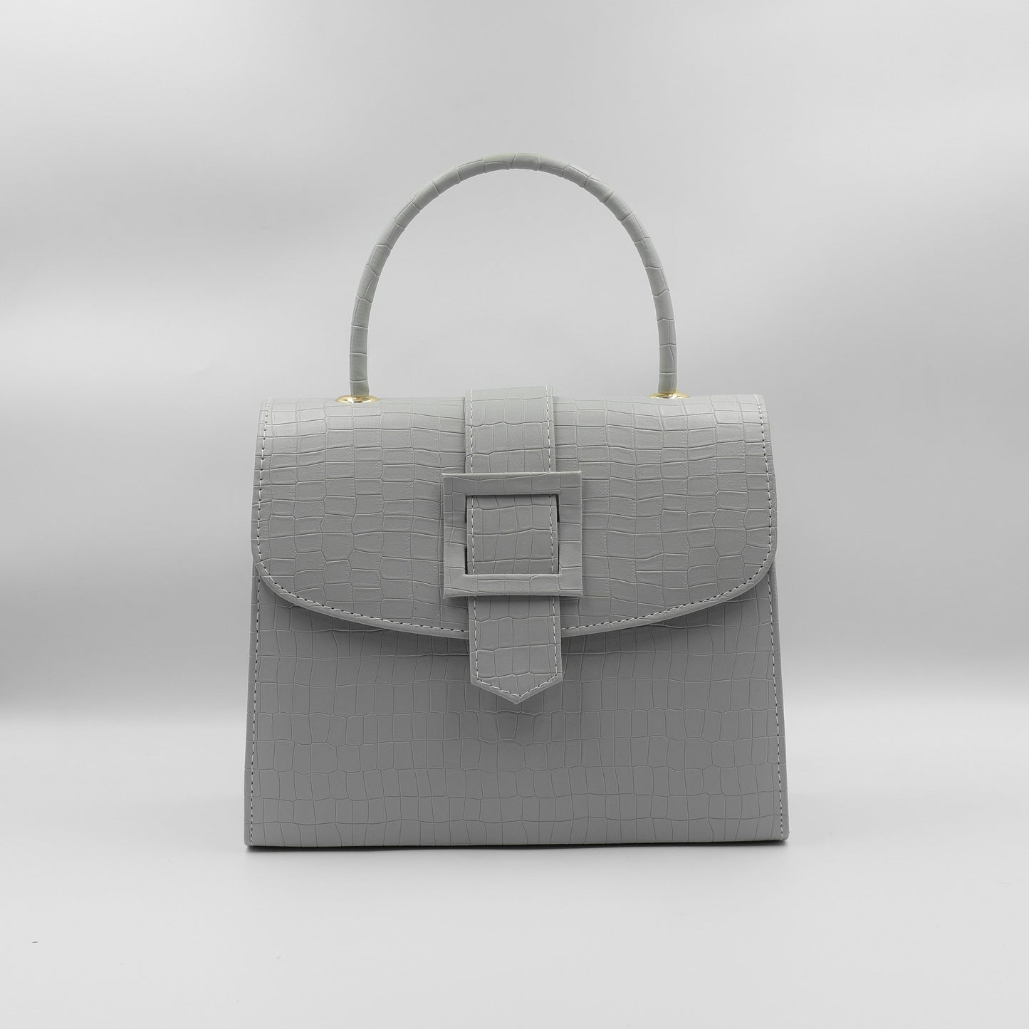 Formal Leather Woman Handbag - Grey